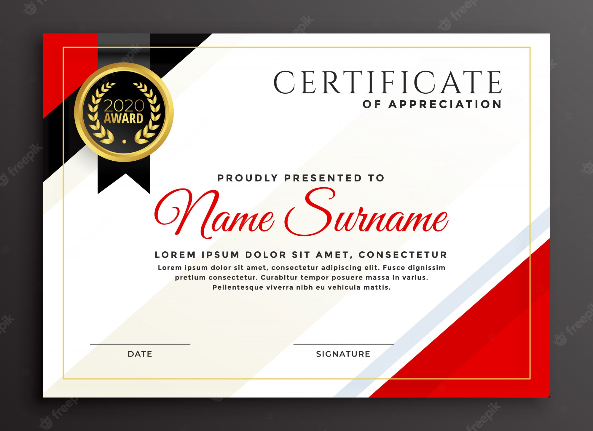 Certificate Images - Free Download on Freepik Throughout Participation Certificate Templates Free Download