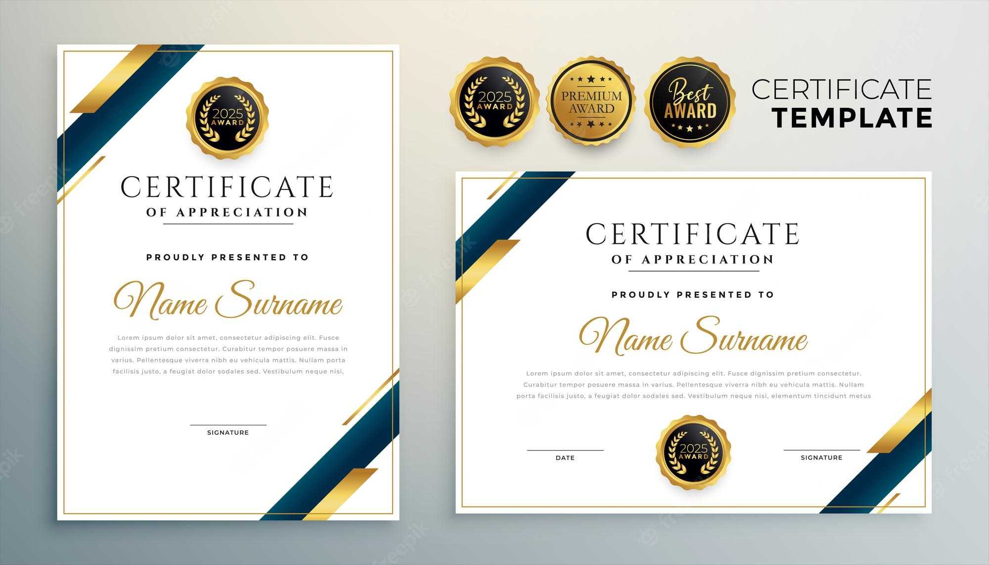 Certificate Images - Free Download on Freepik With Regard To Professional Certificate Templates For Word