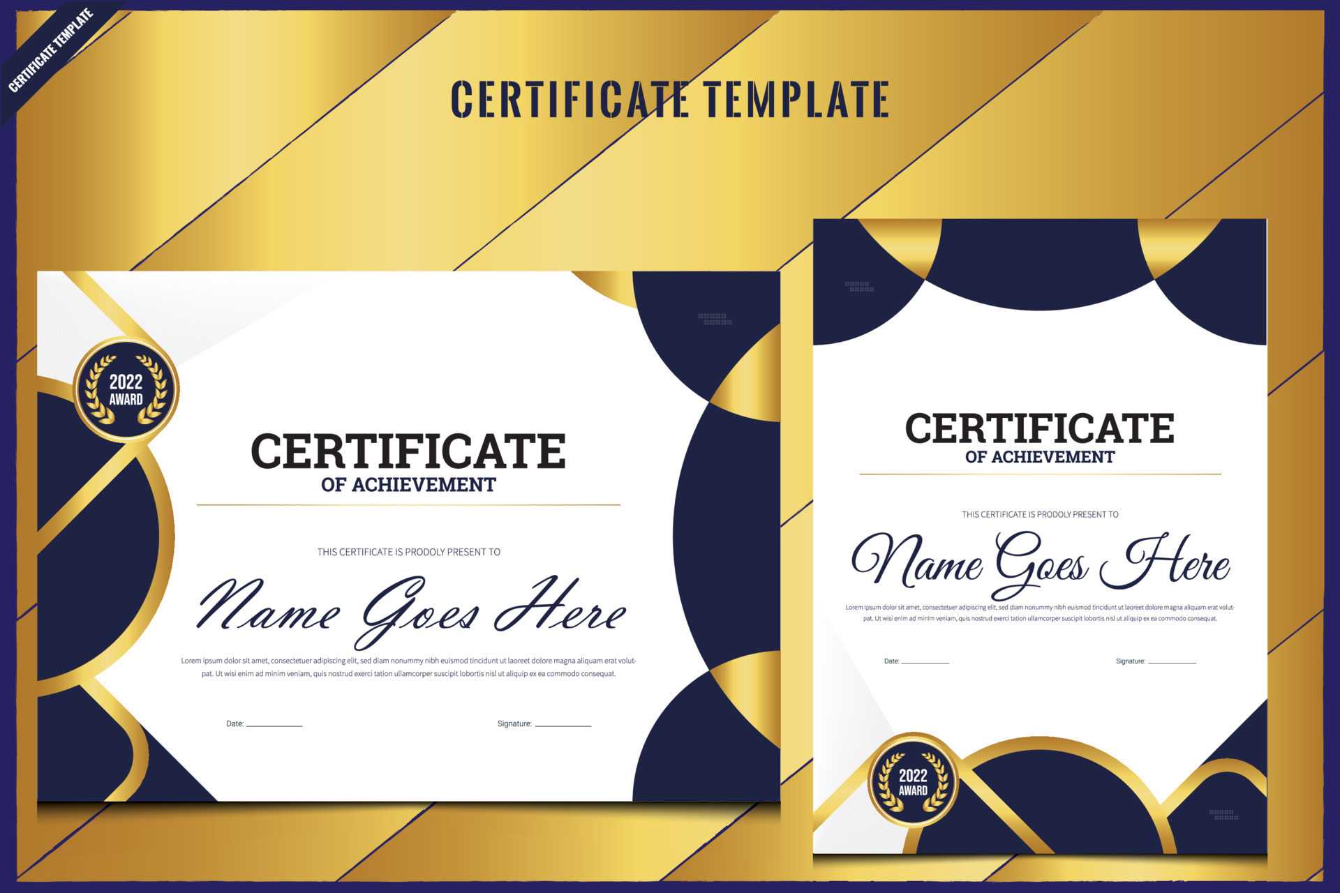 Certificate Mockup Vector Art, Icons, and Graphics for Free Download Throughout Mock Certificate Template