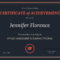 Certificate Of Achievement Intended For Certificate Of Attainment Template
