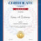 Certificate Of Achievement Template In Red And Blue Border, Laurel  For Army Certificate Of Achievement Template
