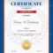 Certificate Of Achievement Template In Red And Blue Border, Laurel  For Army Certificate Of Achievement Template