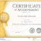 Certificate Of Achievement Template In Vector Stock Vector  With Certificate Of Accomplishment Template Free