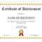 Certificate Of Achievement Template Microsoft Word Digital Download Downloadable Printable Editable Template Gold Stars Regarding Word Template Certificate Of Achievement