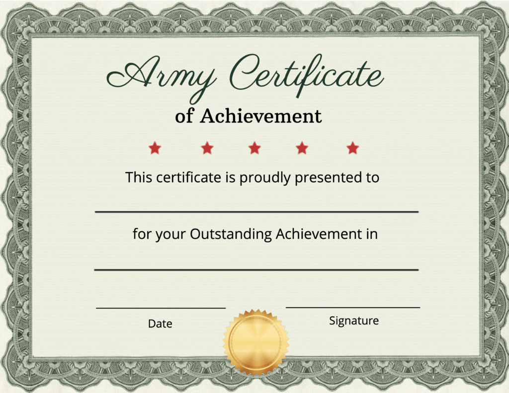 Certificate of Achievement Templates - SimpleCert Regarding Army Certificate Of Completion Template Certificate of Achievement Templates - SimpleCert Regarding Army Certificate Of Completion Template