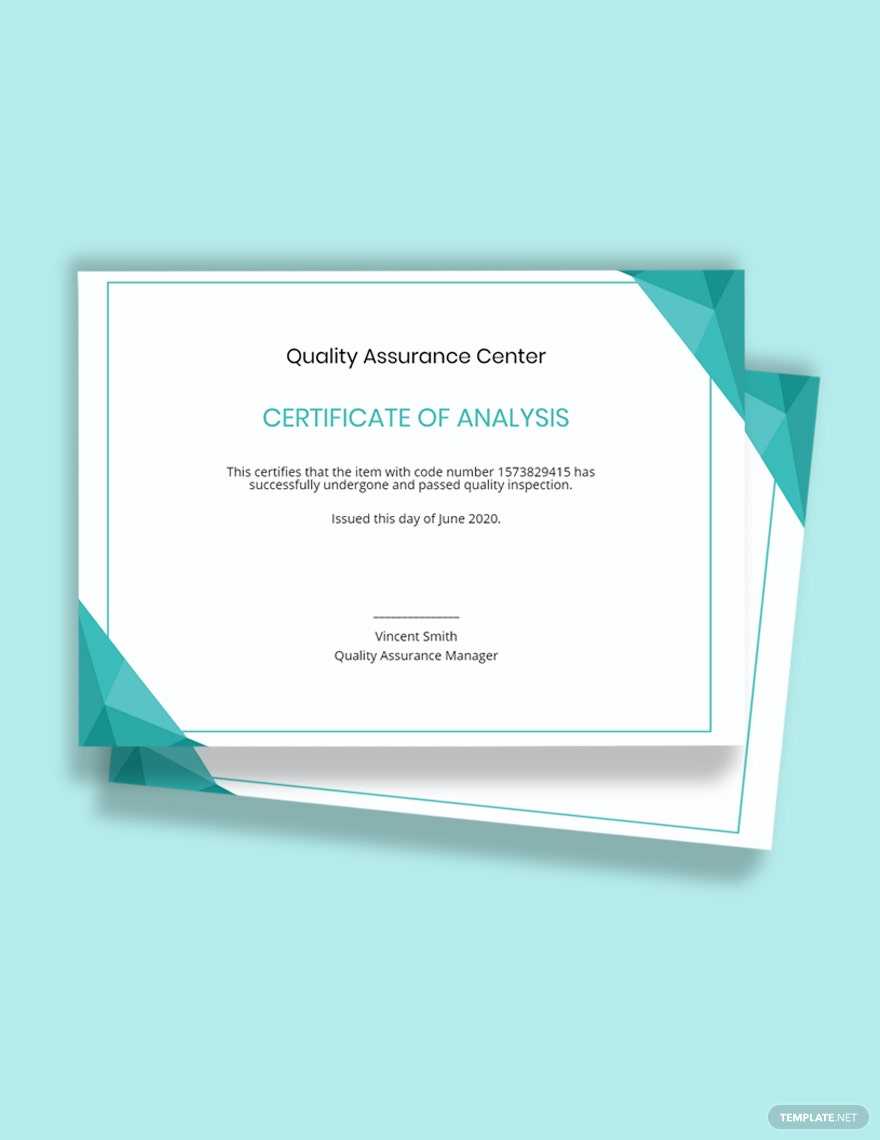 Certificate Of Analysis Template – Google Docs, Illustrator, InDesign  Regarding Certificate Of Analysis Template