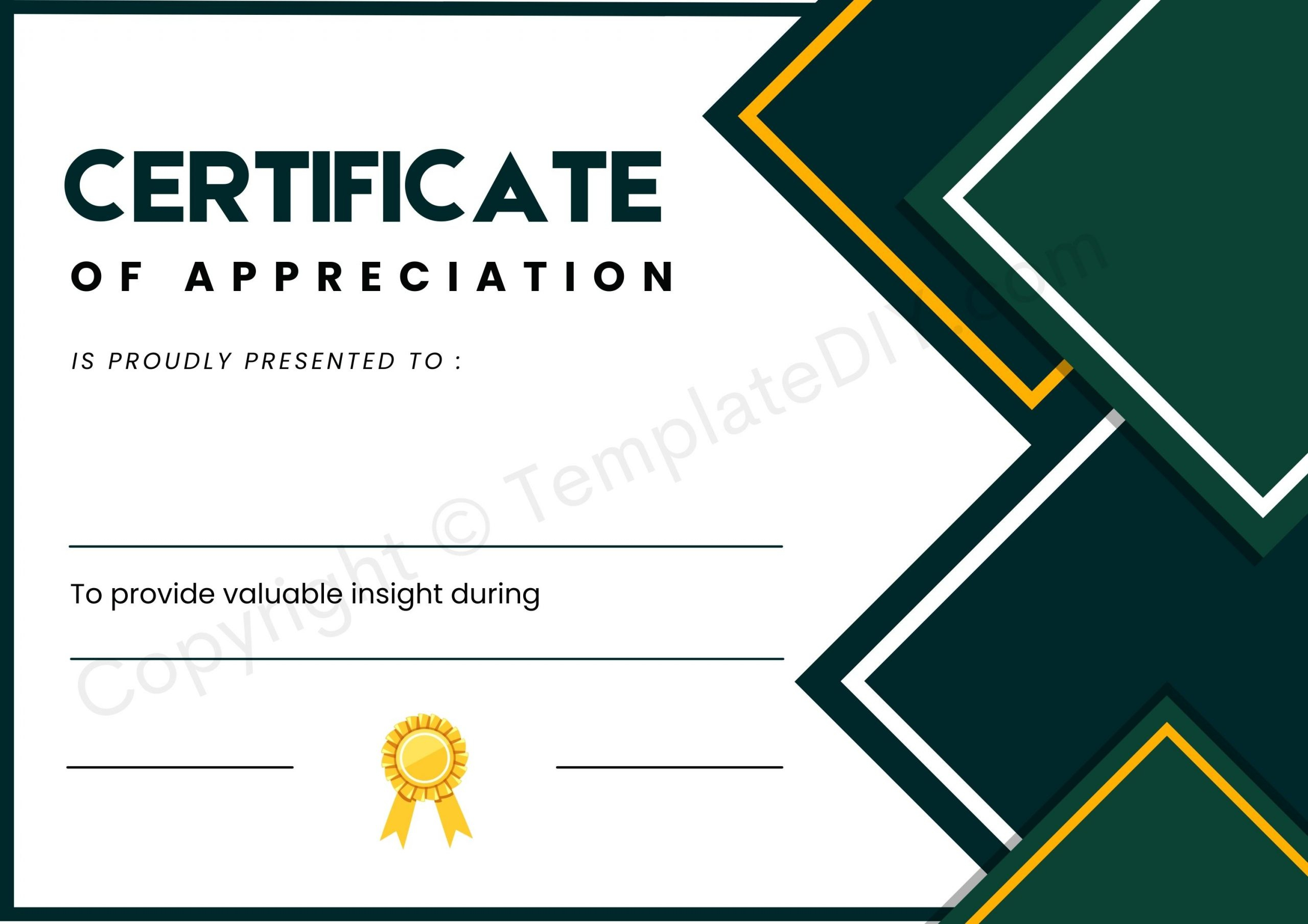 Certificate Of Appreciation Blank Printable Template In PDF & Word Intended For Certificate Of Recognition Word Template