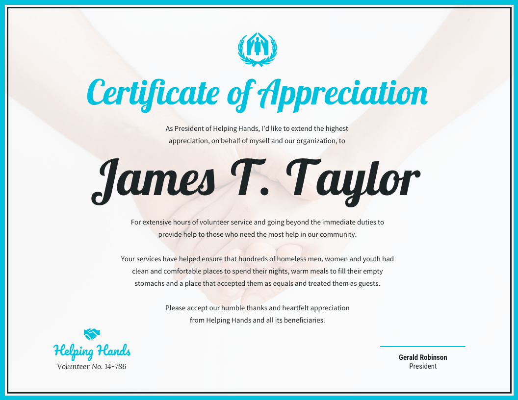 Certificate of Appreciation Regarding Certificates Of Appreciation Template