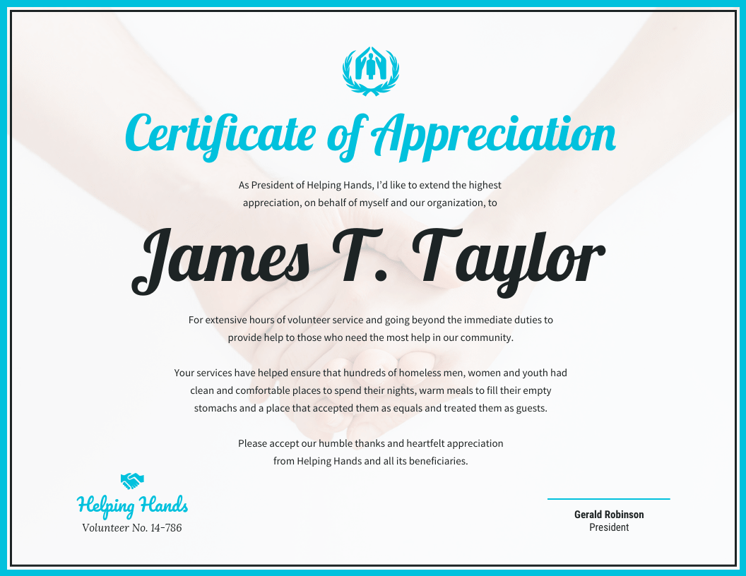 Certificate Of Appreciation Regarding Certificates Of Appreciation Template