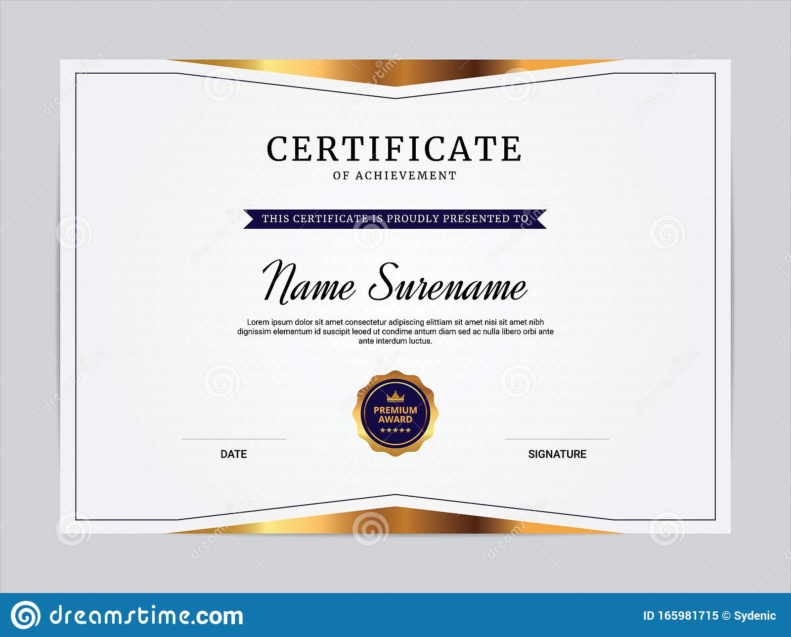 Certificate of Appreciation Template Design Stock Vector  With Regard To Referral Certificate Template
