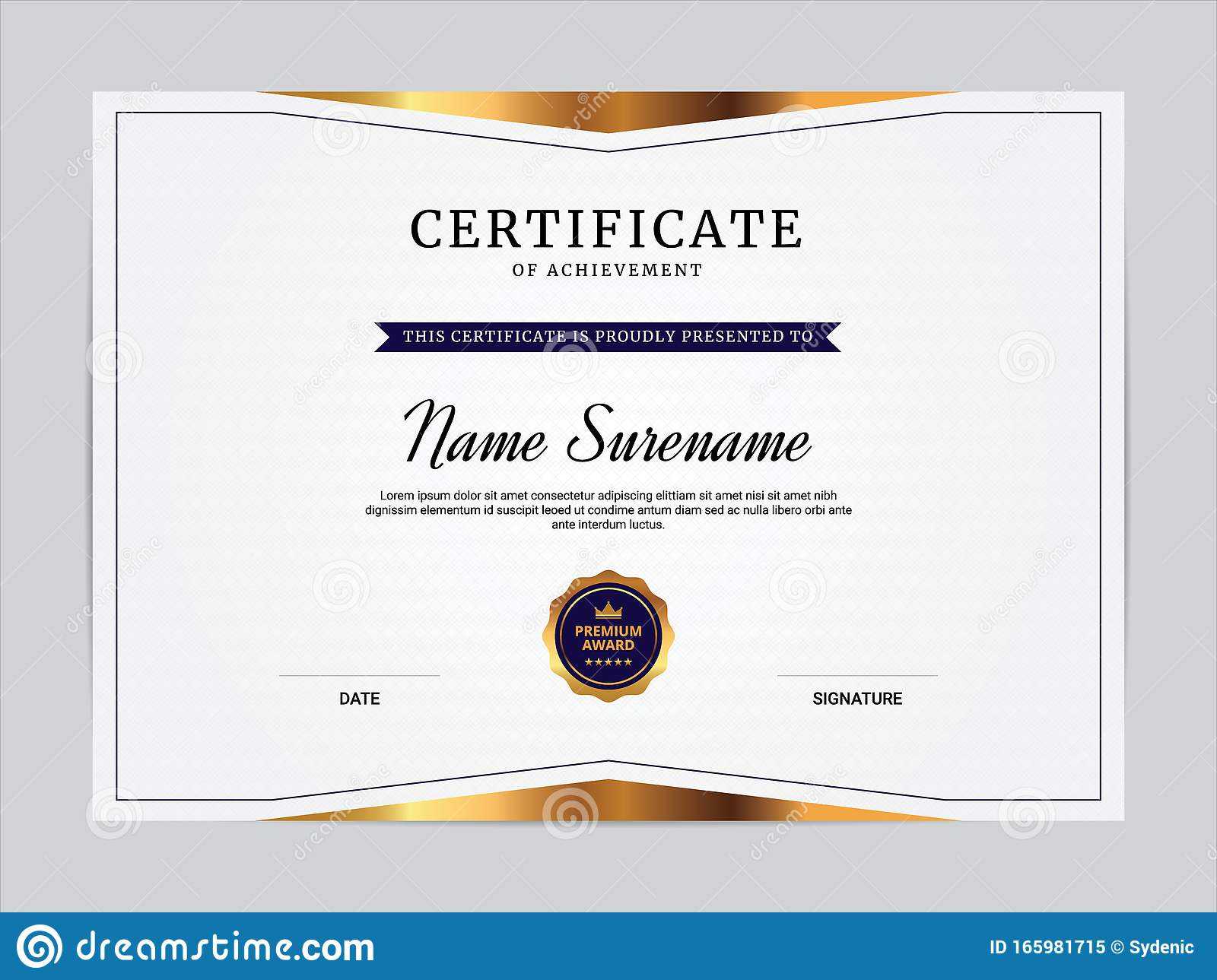 Certificate Of Appreciation Template Design Stock Vector  With Regard To Referral Certificate Template