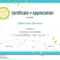 Certificate Of Appreciation Template In Nature Theme With Green  Intended For Free Template For Certificate Of Recognition