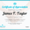 Certificate Of Appreciation Template Intended For Thanks Certificate Template