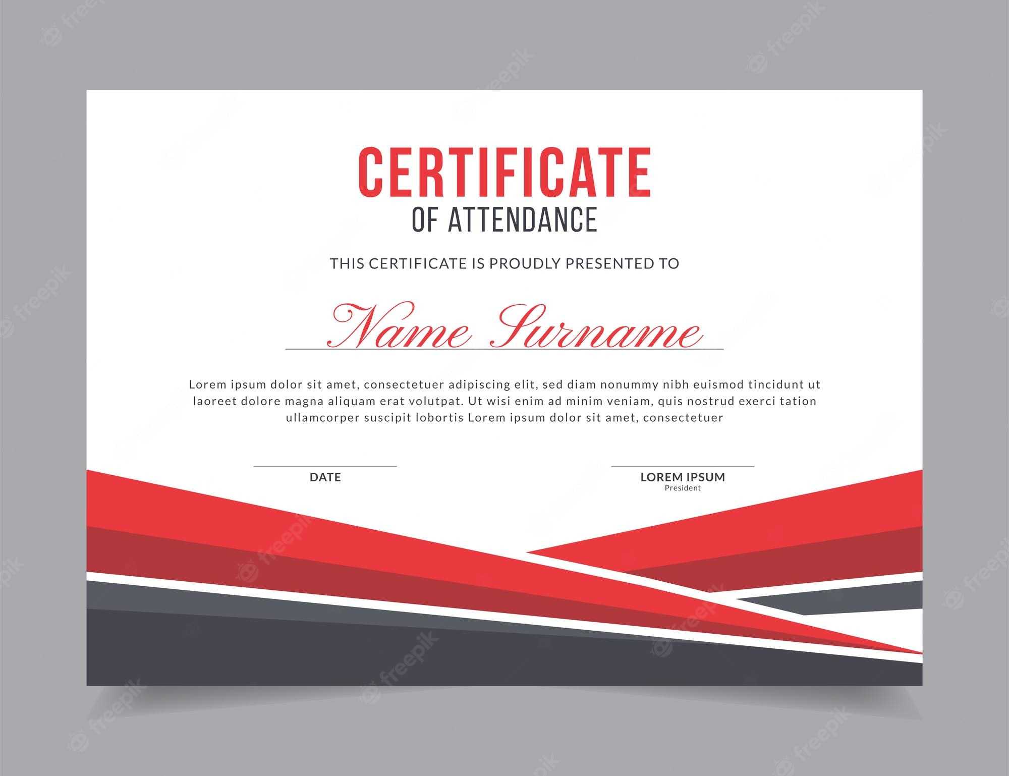 Certificate of attendance Vectors & Illustrations for Free Regarding Attendance Certificate Template Word Certificate of attendance Vectors & Illustrations for Free Regarding Attendance Certificate Template Word