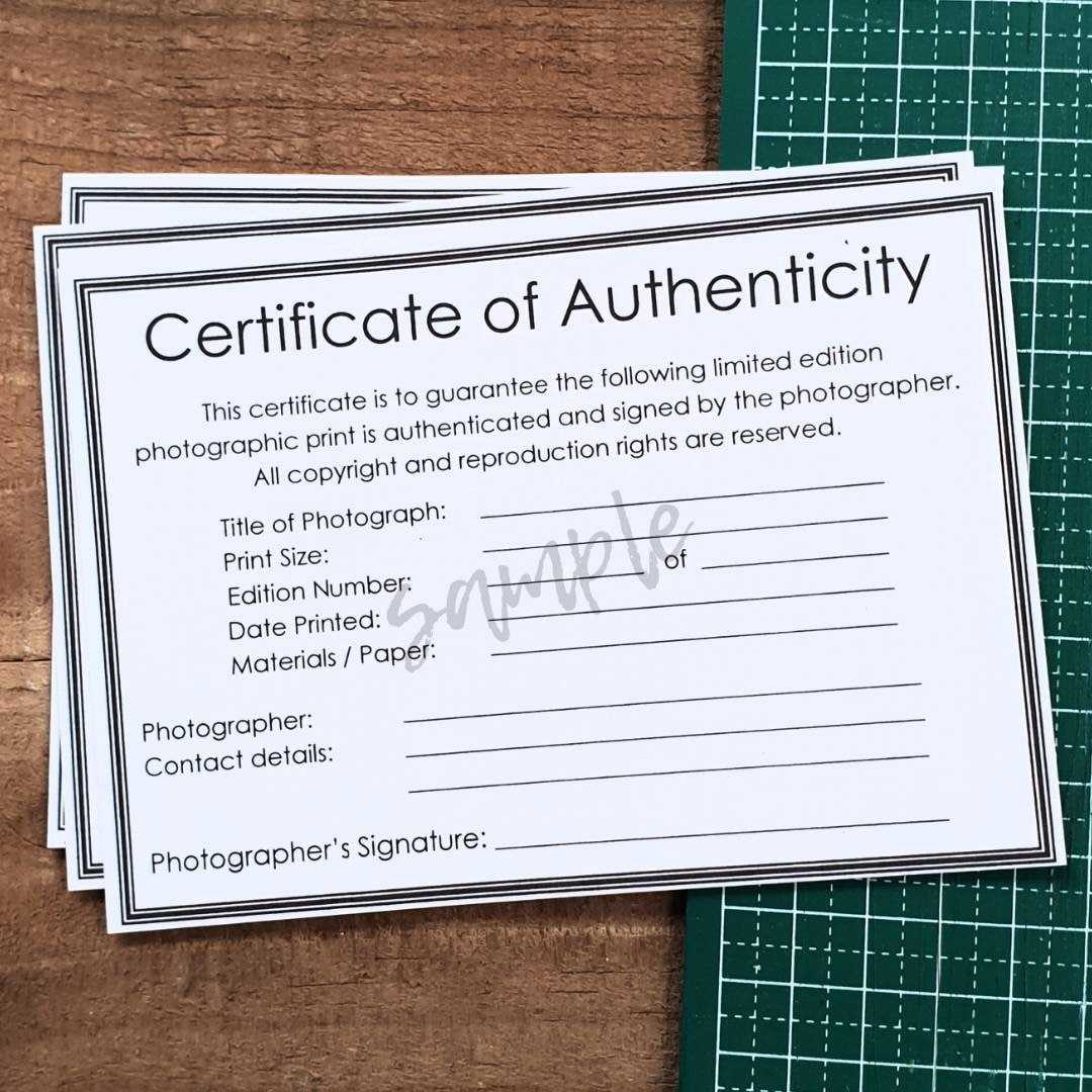 Certificate Of Authenticity PDF For Photographic Prints / Fine  Regarding Photography Certificate Of Authenticity Template