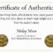 Certificate Of Authenticity Photography Template Expert Graphy  Throughout Certificate Of Authenticity Template