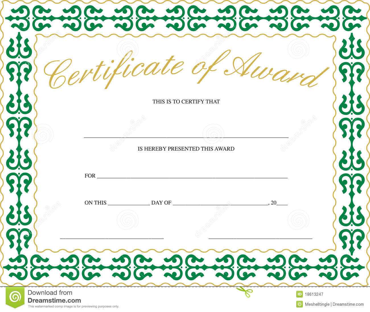 Certificate of Award stock vector