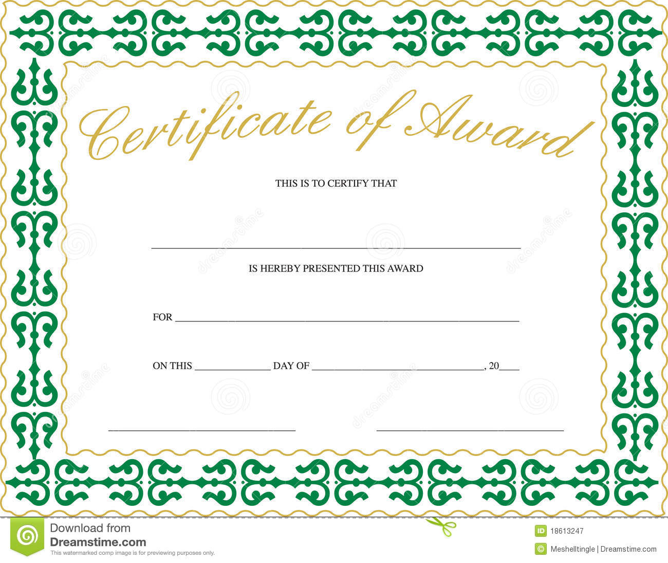 Certificate of Award stock vector