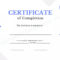 Certificate Of Completion Blank Printable Template In PDF & Word For Certificate Of Completion Template Free Printable