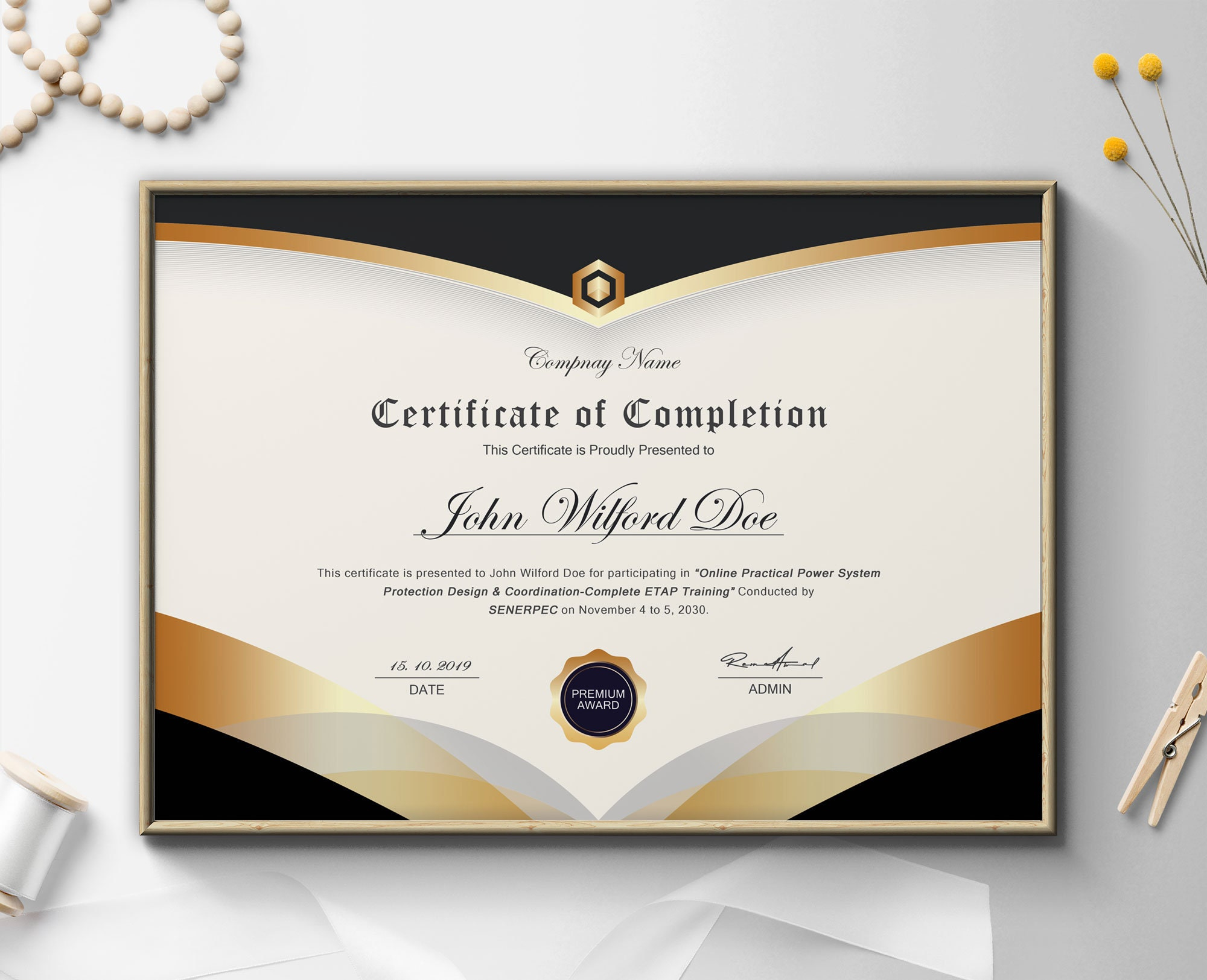 Certificate Of Completion Template Available In A10 And US – Etsy India In Practical Completion Certificate Template Uk