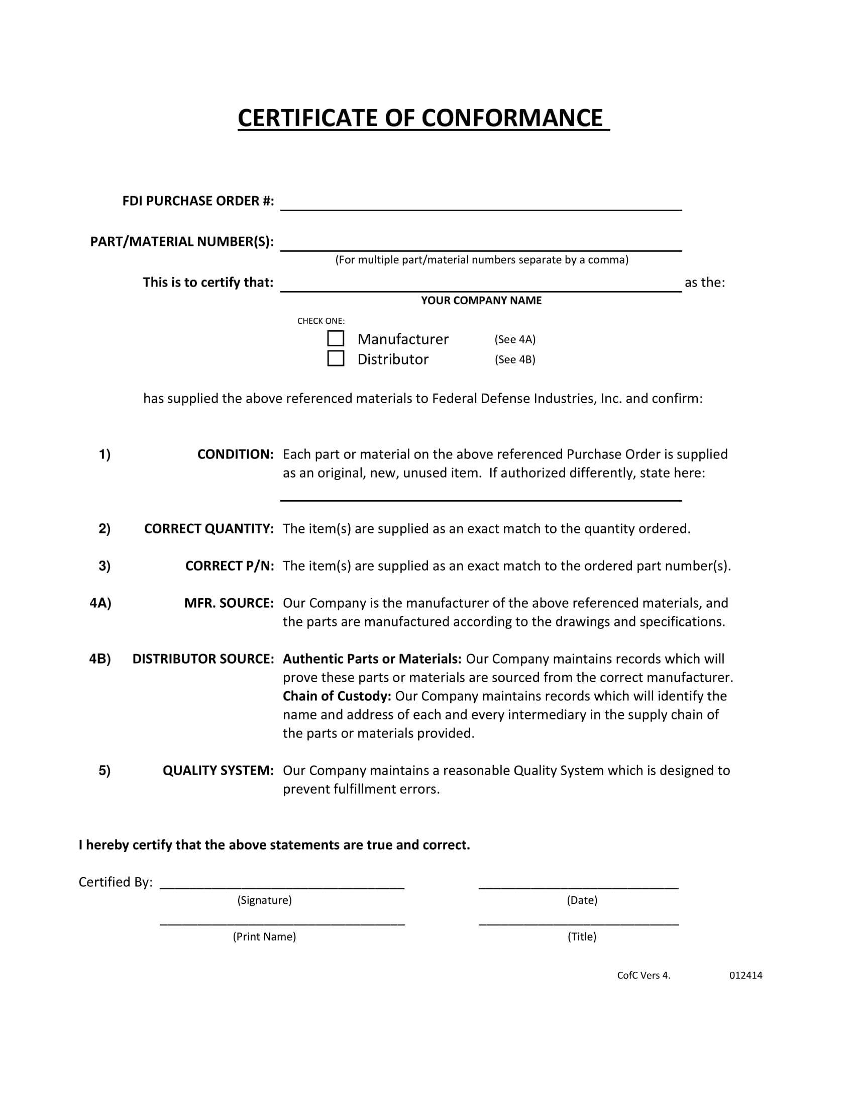 Certificate Of Conformance – 10+ Examples, Format, Pdf  Examples With Regard To Certificate Of Conformance Template Free