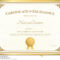 Certificate Of Excellence Template With Gold Border Stock Vector  Inside Certificate Of Excellence Template Free Download