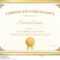 Certificate Of Excellence Template With Gold Border Stock Vector  Inside Certificate Of Excellence Template Free Download