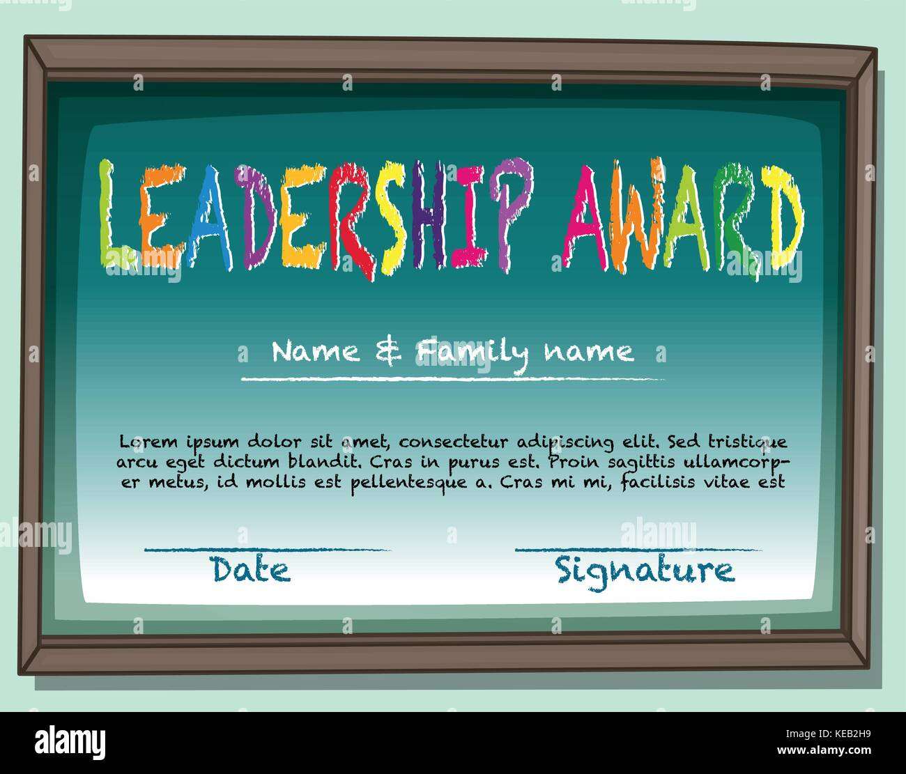 Certificate of leadership award in frame Stock Vector Image & Art  Regarding Leadership Award Certificate Template