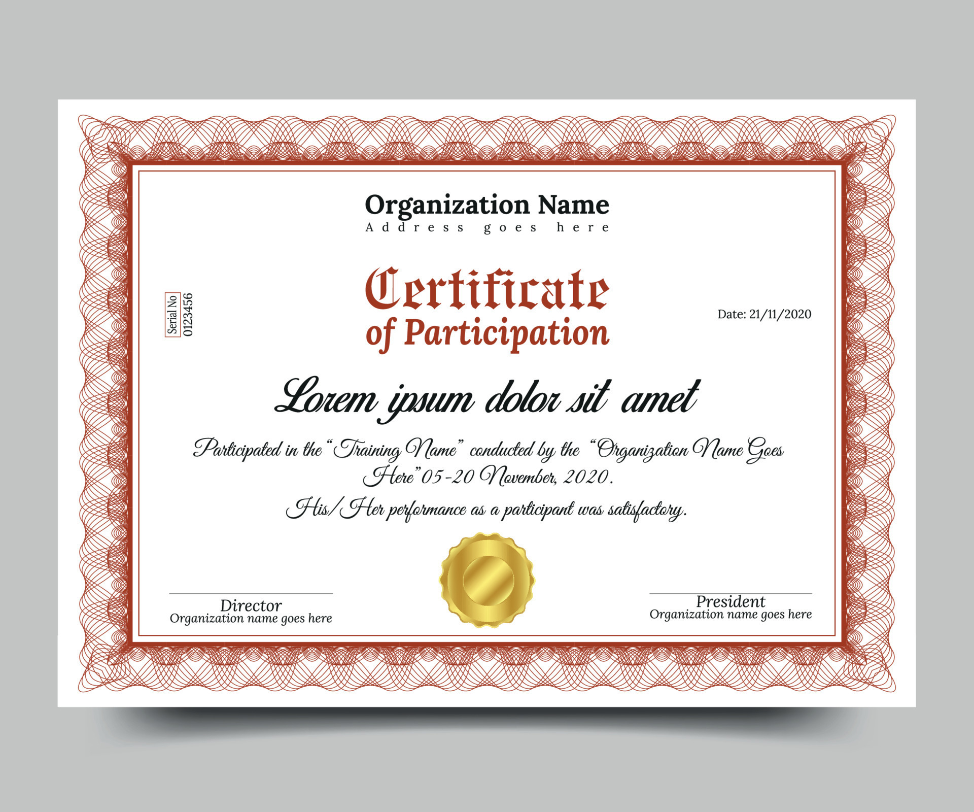 Certificate Of Participation Template Free Vector 10 Vector  Intended For Free Templates For Certificates Of Participation