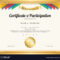 Certificate Of Participation Template With Gold Vector Image Within Certification Of Participation Free Template