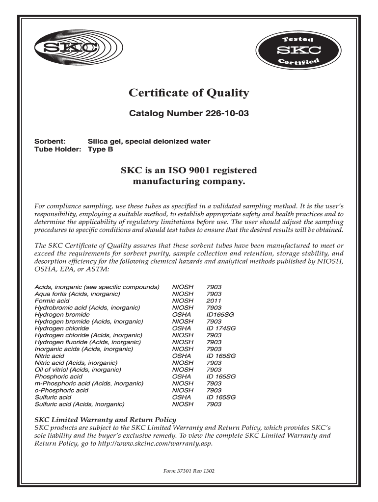 certificate of quality form: Fill out & sign online  DocHub Intended For Certificate Of Manufacture Template