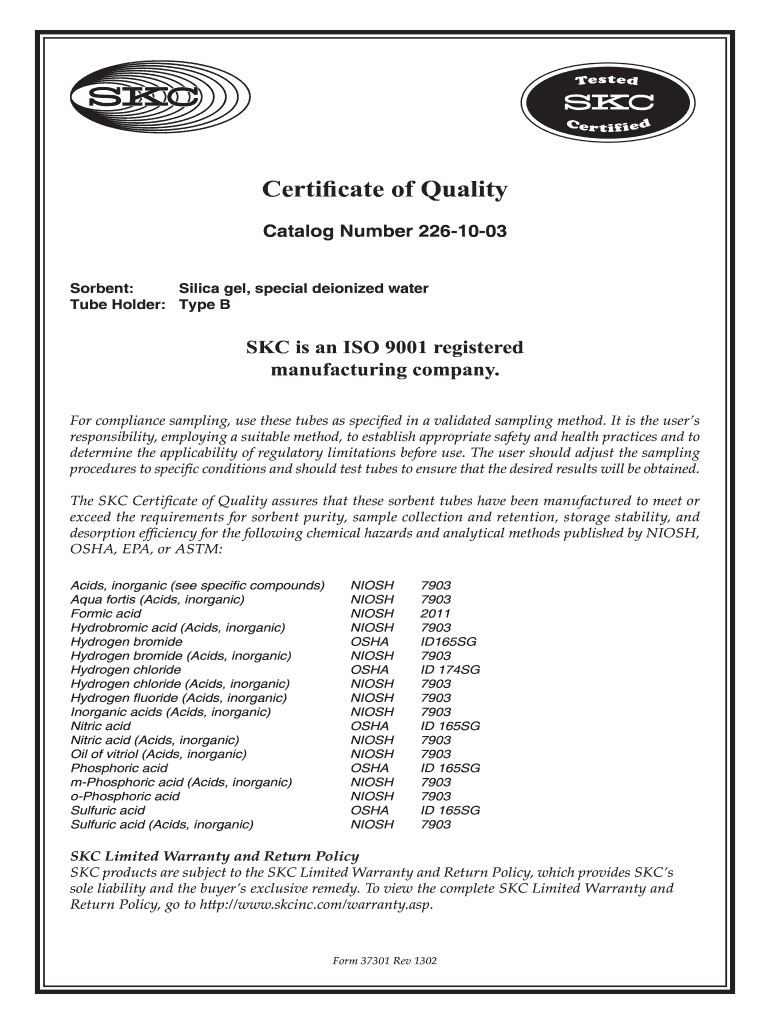 Certificate Of Quality Form: Fill Out & Sign Online  DocHub Intended For Certificate Of Manufacture Template