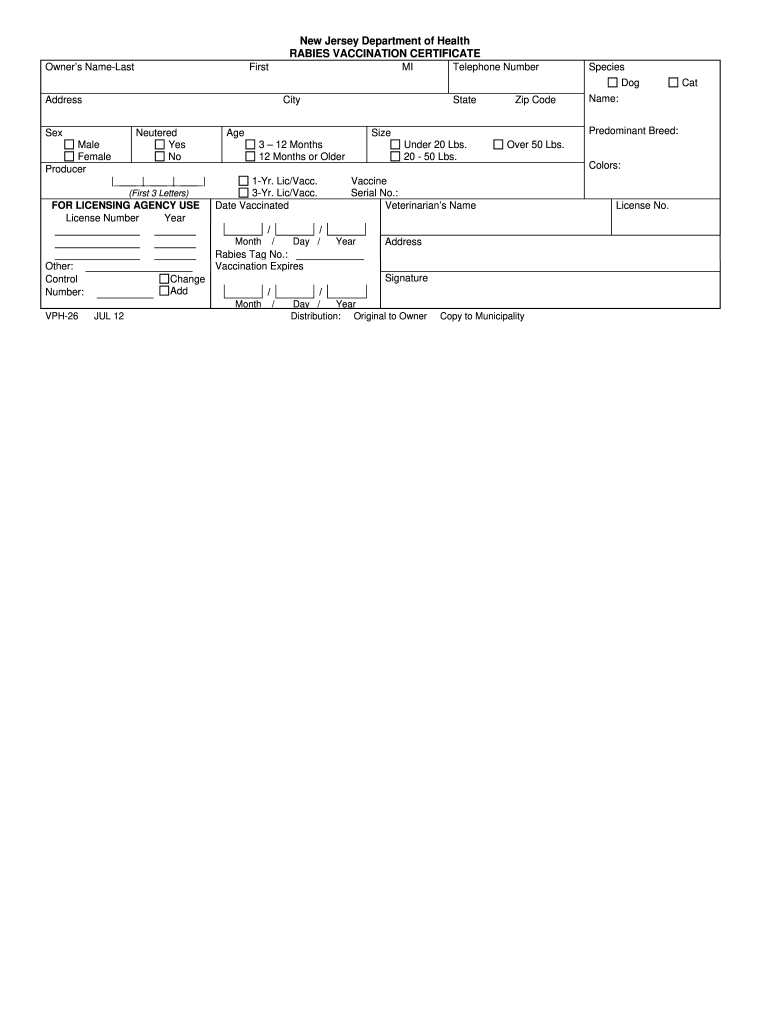 Certificate Of Rabies Vaccination: Fill Out & Sign Online  DocHub In Rabies Vaccine Certificate Template