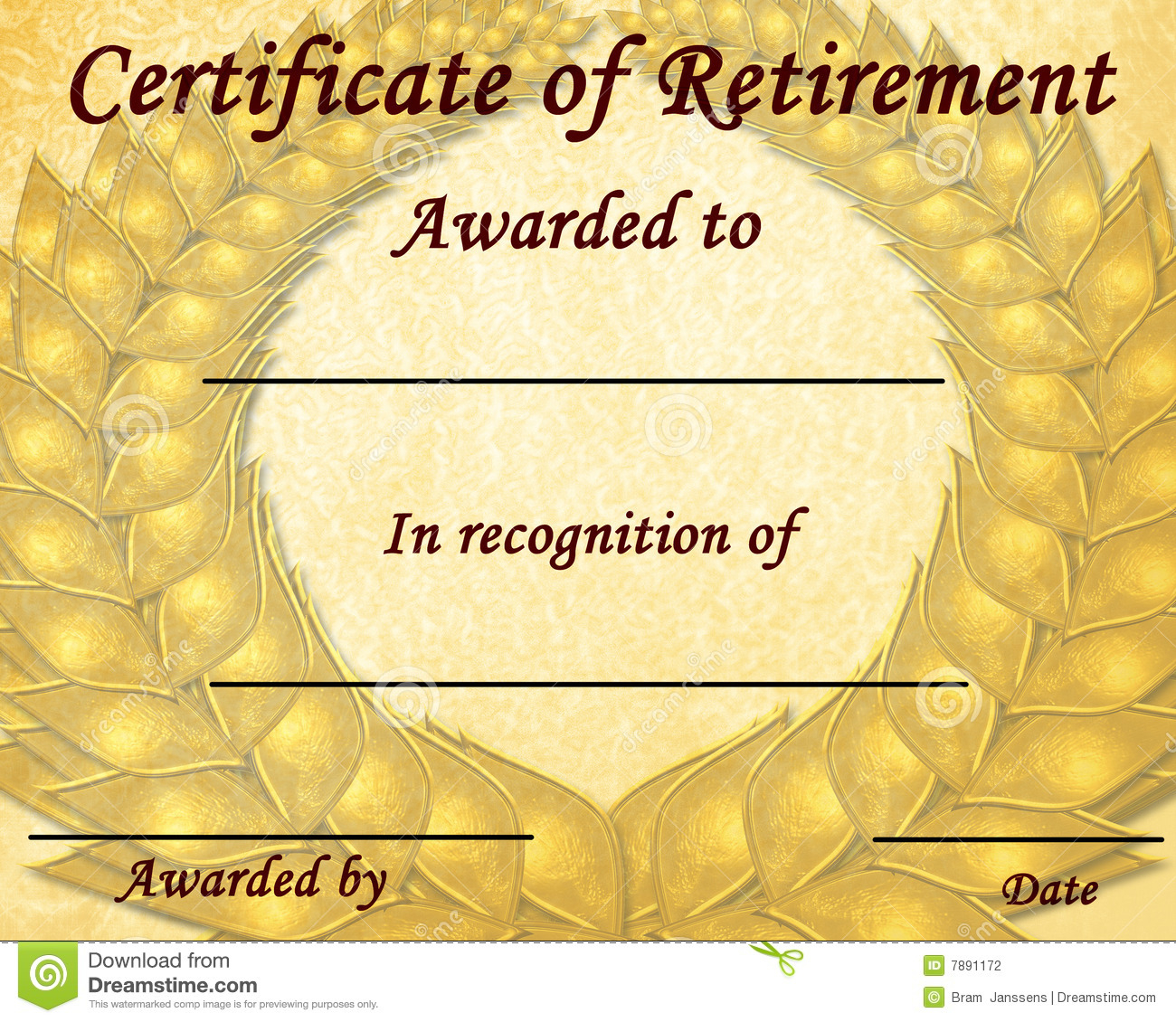 Certificate Retirement Stock Illustrations – 10 Certificate  With Regard To Retirement Certificate Template