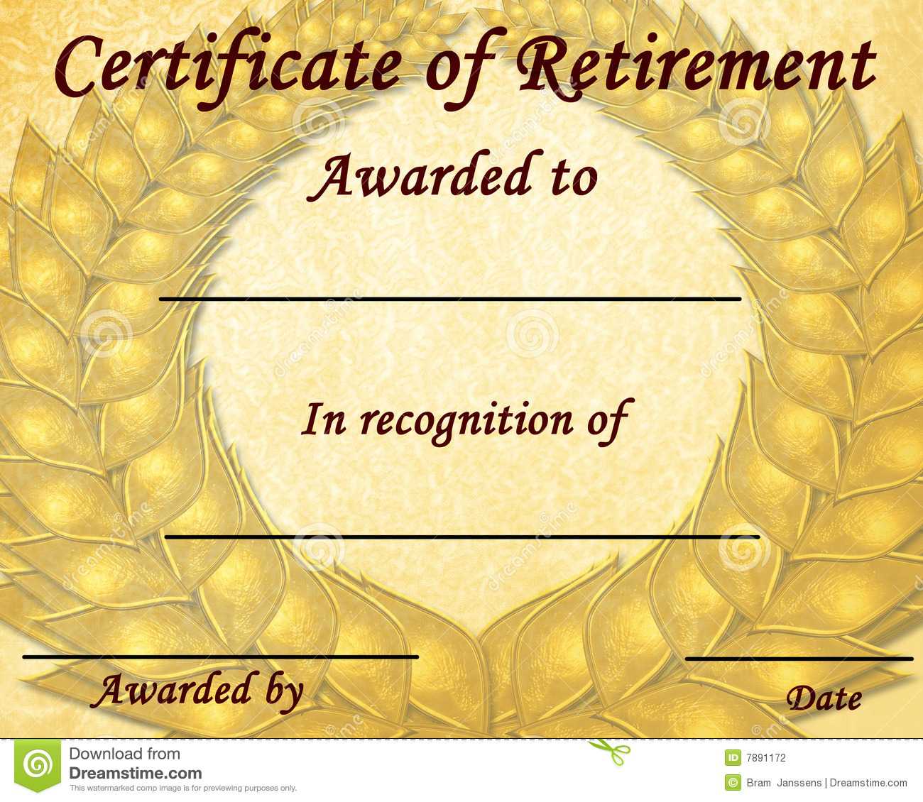 Certificate Retirement Stock Illustrations – 10 Certificate  With Regard To Retirement Certificate Template