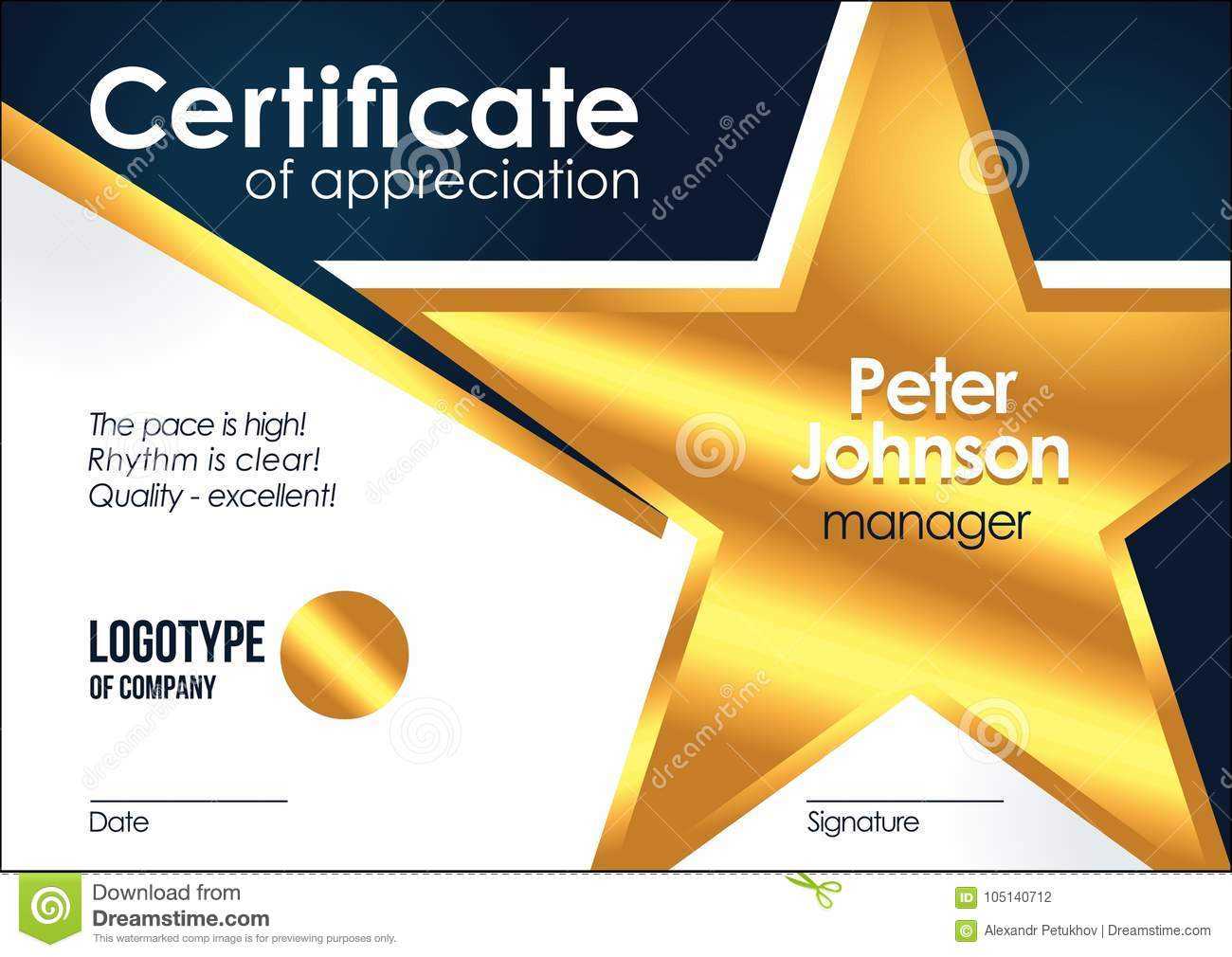 Certificate Star Stock Illustrations – 10,10 Certificate Star  With Regard To Star Award Certificate Template