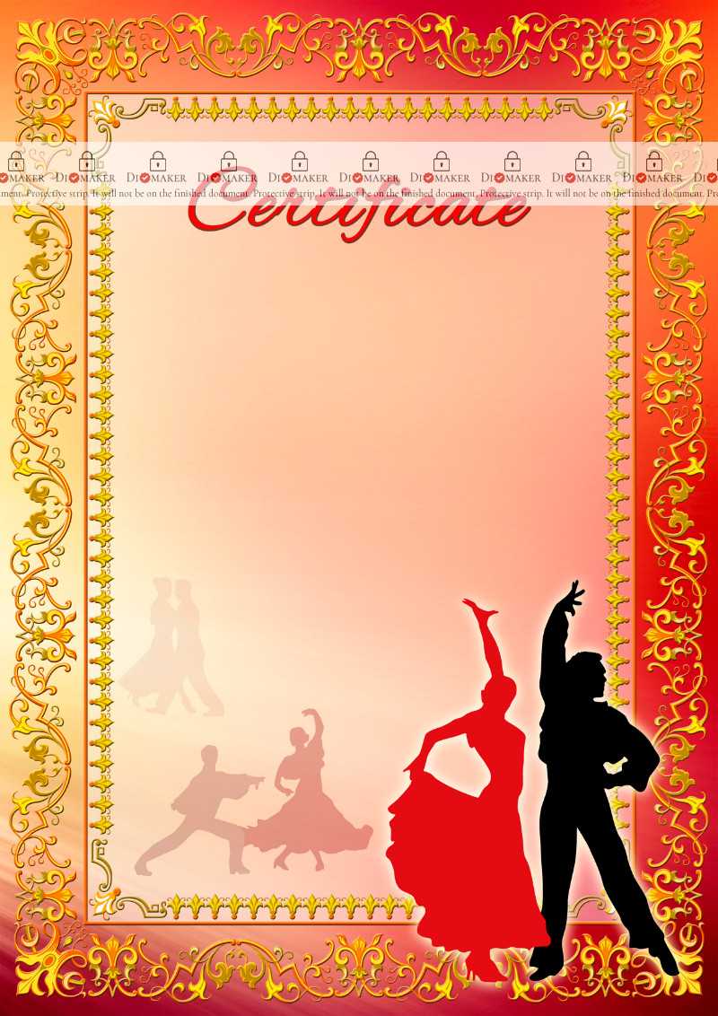 Certificate template «Dance» - DiMaker - Templates - Certificate For Dance Certificate Template