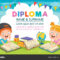Certificate Template Design Diploma Elementary School Children  Regarding Children’s Certificate Template