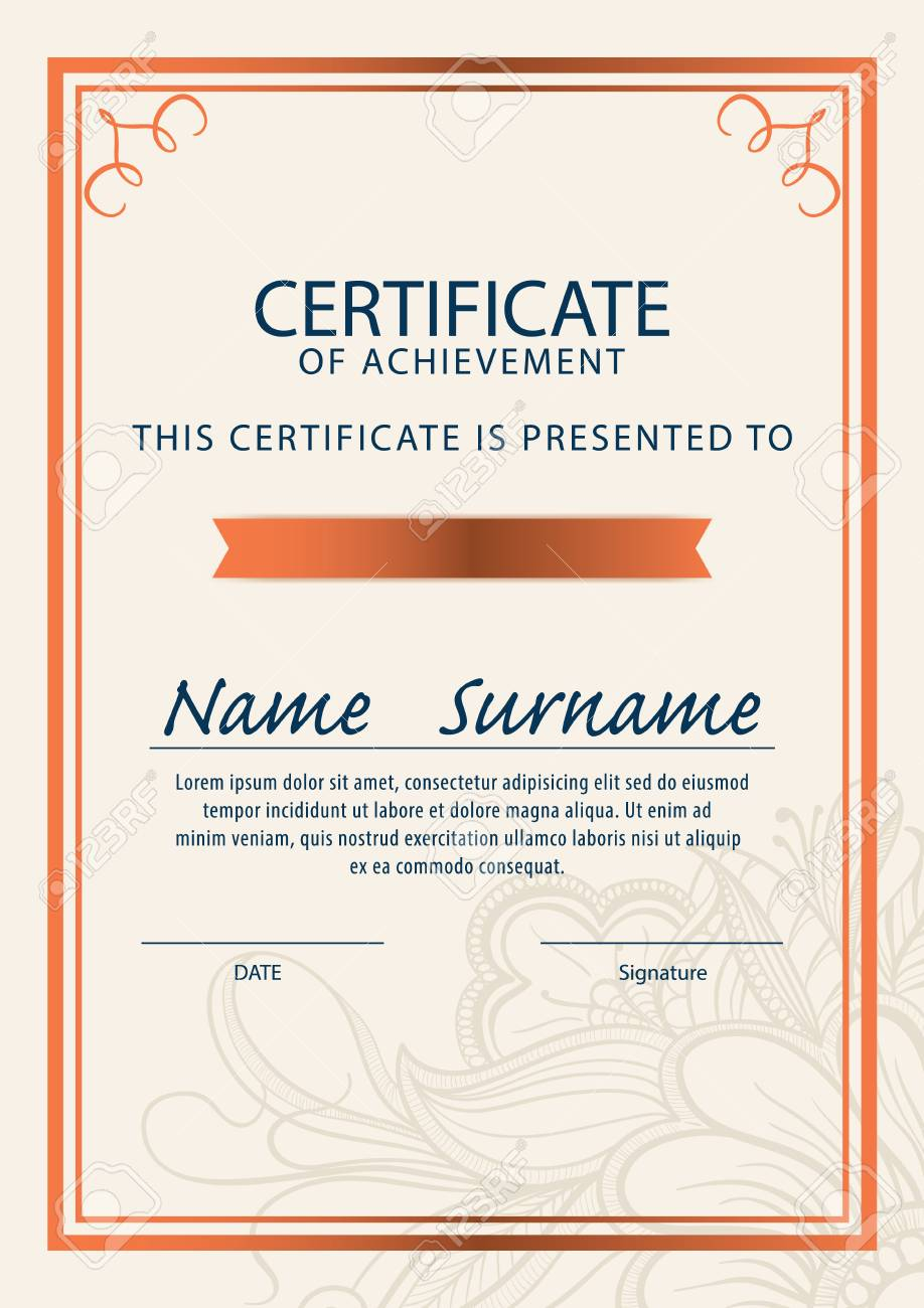 Certificate Template,diploma,a10 Size ,vector Royalty Free SVG  Pertaining To Certificate Template Size