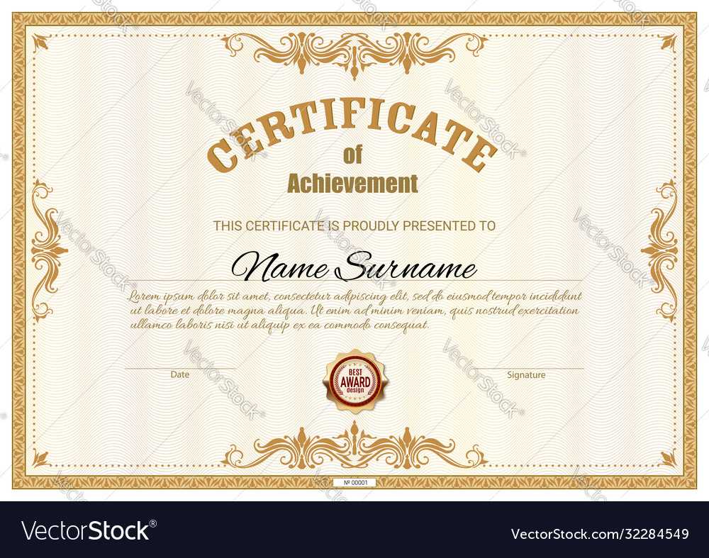 Certificate template diploma award border frames Vector Image Within Award Certificate Border Template