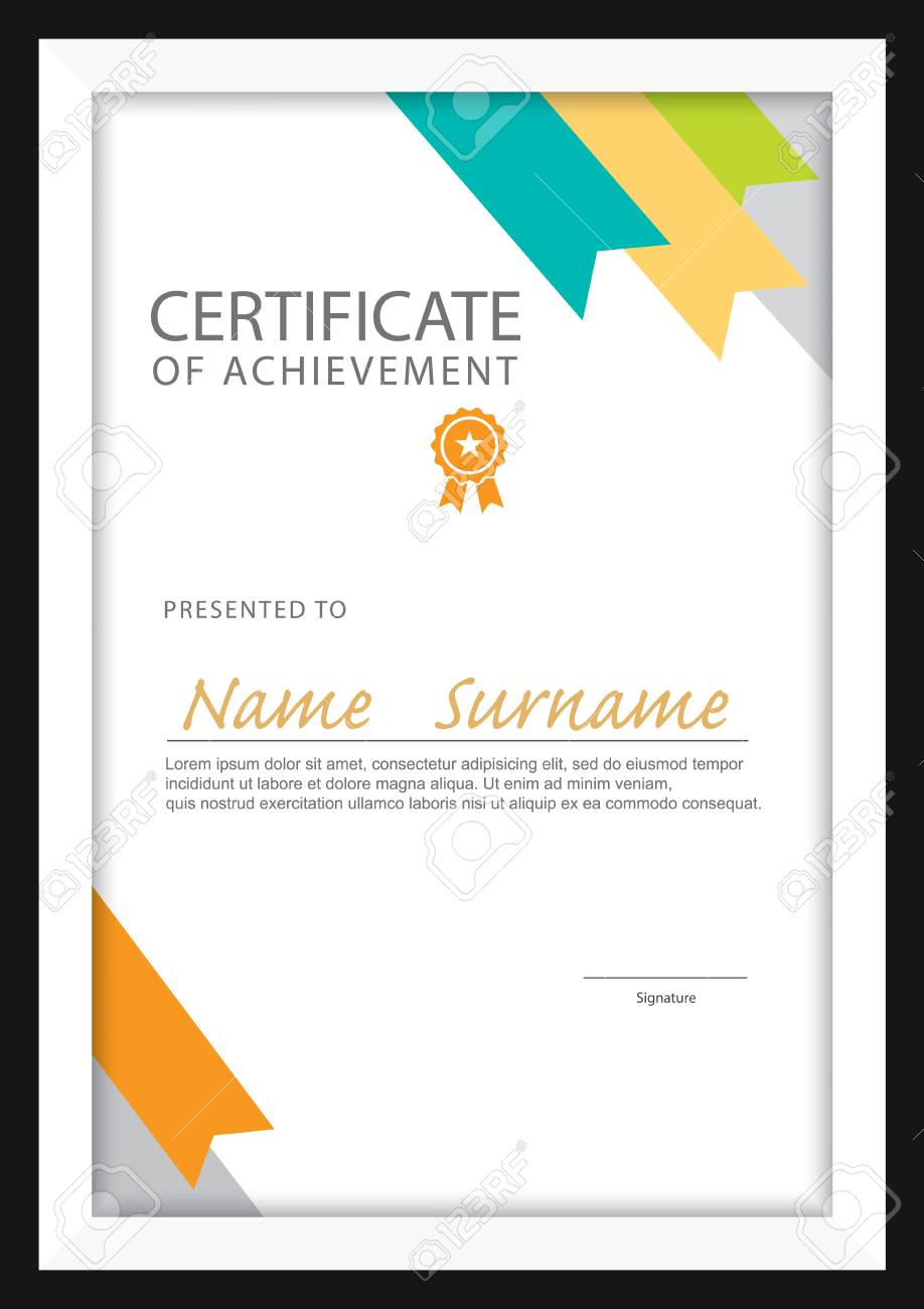Certificate Template,diploma Layout,A10 Size ,vector Royalty Free  With Regard To Certificate Template Size