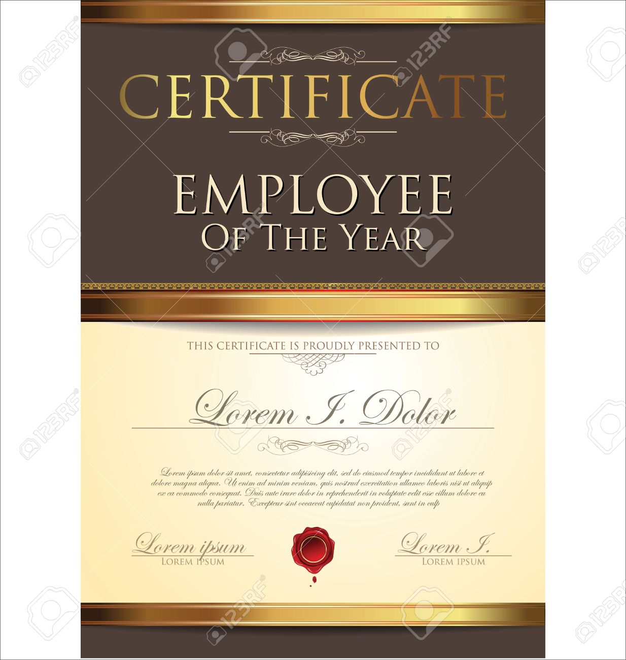 Certificate Template, Employee Of The Year Royalty Free SVG  Inside Employee Of The Year Certificate Template Free