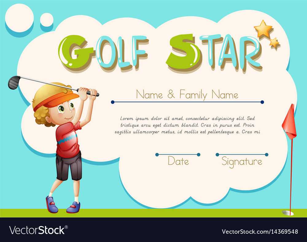 Certificate Template For Golf Star Royalty Free Vector Image Regarding Golf Certificate Template Free