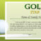 Certificate Template For Golf Star With Green Background Stock  For Golf Certificate Template Free