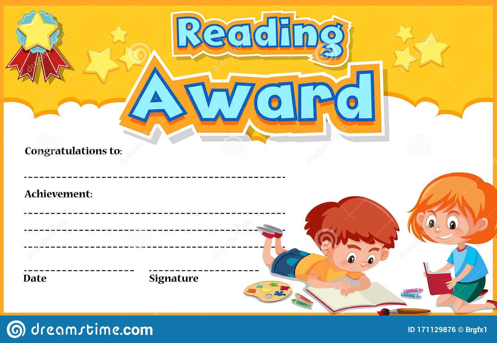 Certificate Template for Reading Award with Kids Reading in With Regard To Small Certificate Template Certificate Template for Reading Award with Kids Reading in With Regard To Small Certificate Template