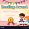 Certificate Template For Reading Award With Kids Vector Image Intended For Certificate Of Achievement Template For Kids