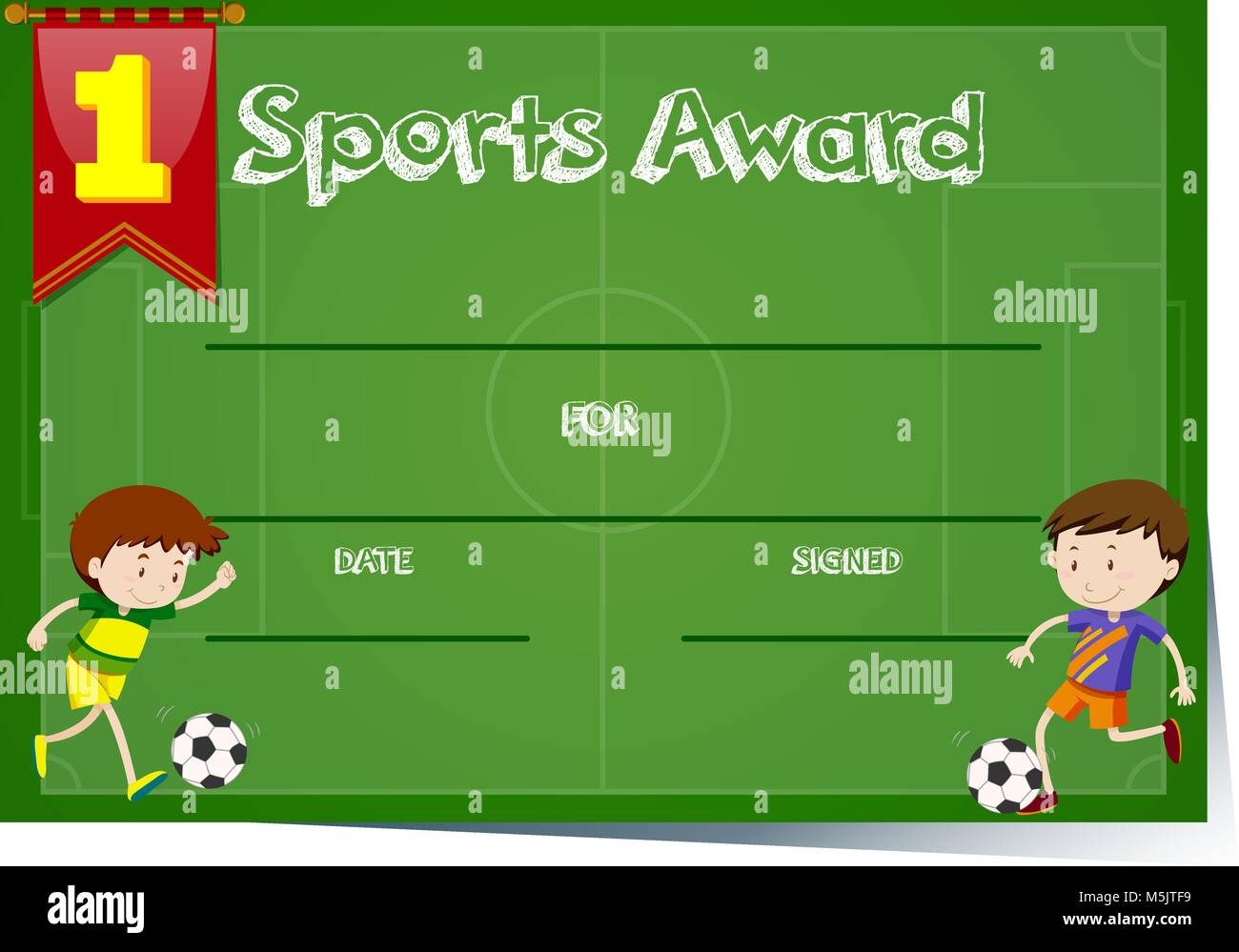 Certificate template for sports award illustration Stock Vector  In Player Of The Day Certificate Template