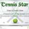 Certificate Template For Tennis Star Stock Vector – Illustration  With Regard To Tennis Gift Certificate Template