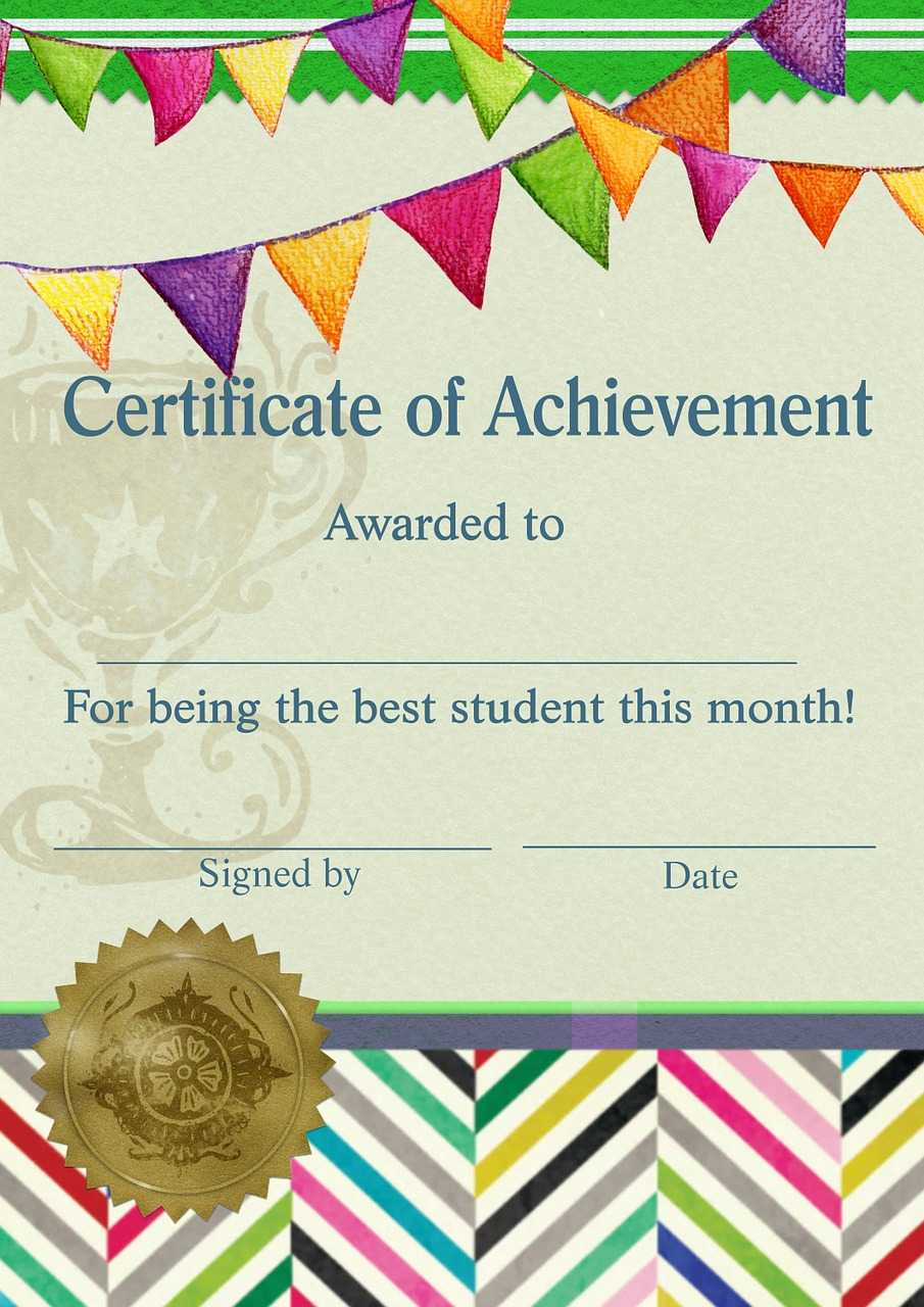 Certificate Template Student – Free Image On Pixabay With Free Printable Student Of The Month Certificate Templates