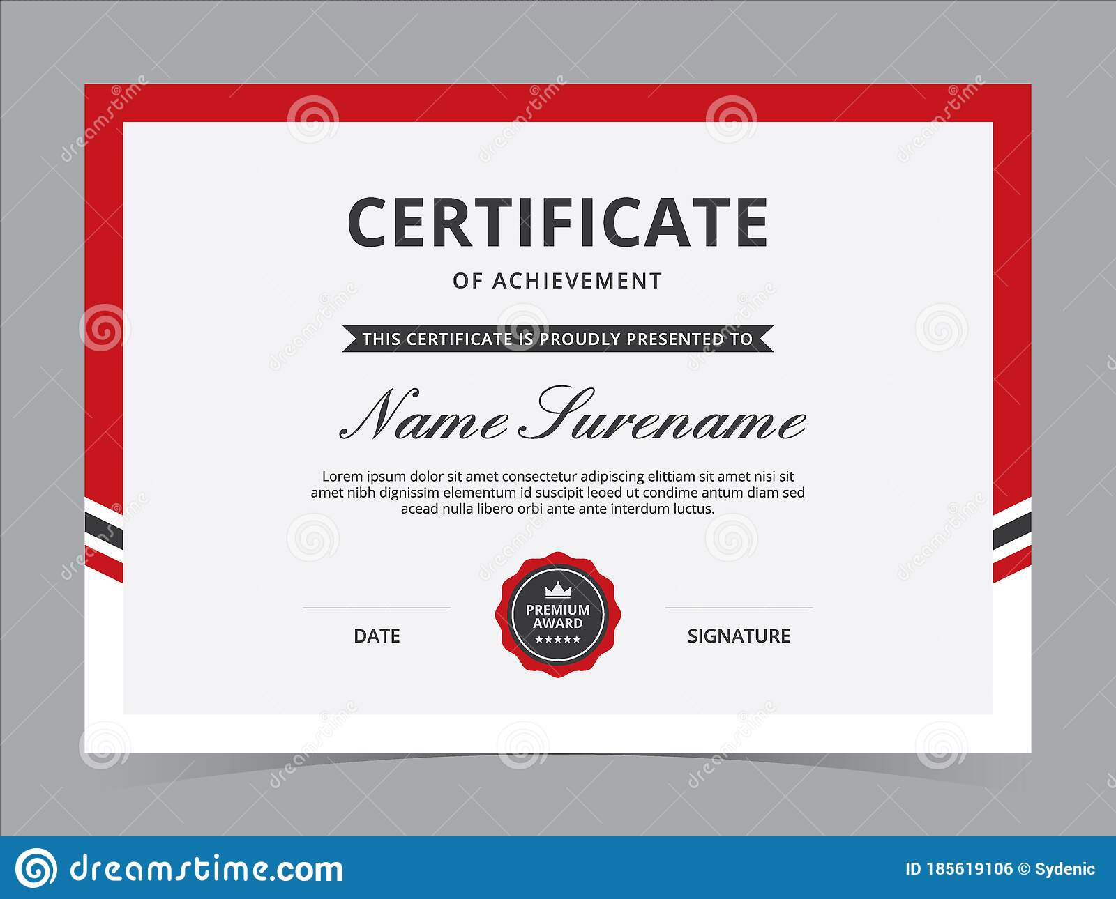 Certificate Template Vector Design Stock Vector - Illustration of  Inside Referral Certificate Template
